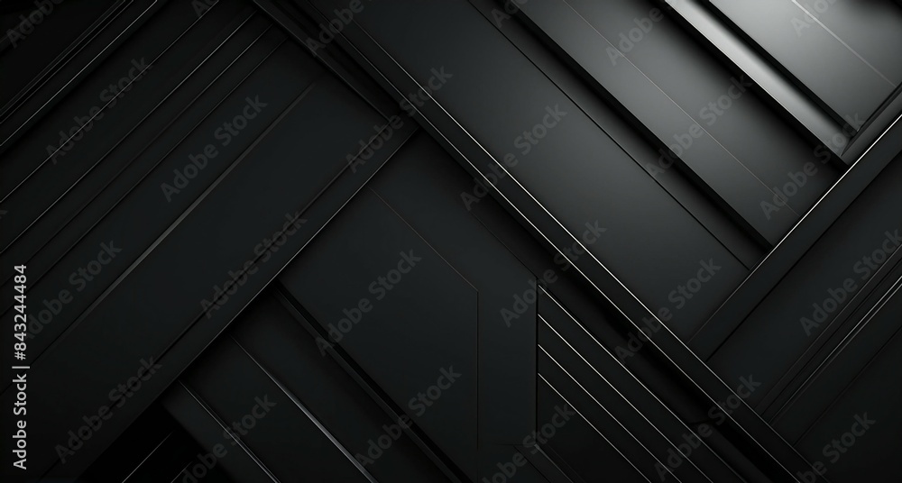 Obraz premium Sleek black backdrop adorned with shapes. Abstract background. High Resolution.