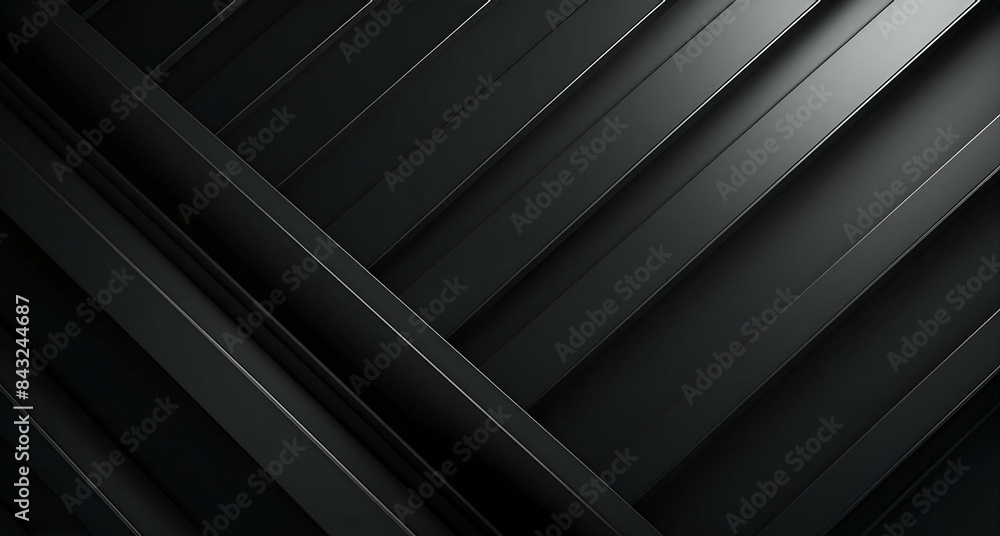 Obraz premium Sleek black backdrop adorned with shapes. Abstract background. High Resolution.