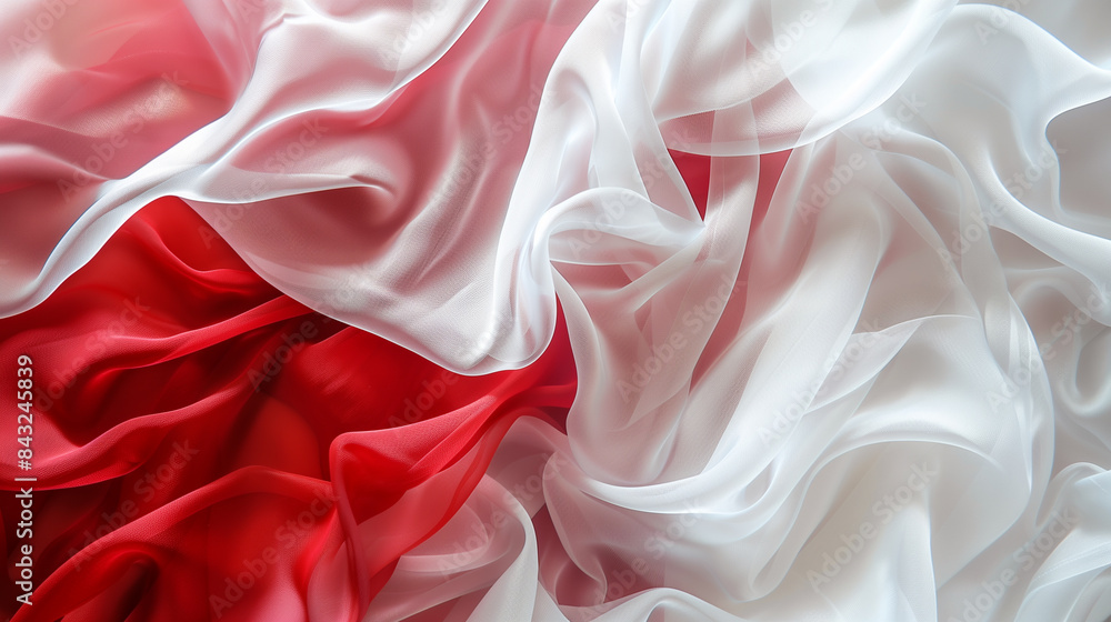 Obraz premium abstract background with white and red silk cloth relaxing wallpaper, business background 