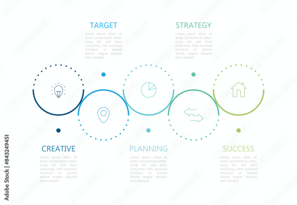 Fototapeta premium Infographic 5 options design elements for your business data. Vector Illustration.