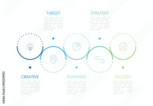 Infographic 5 options design elements for your business data. Vector Illustration.