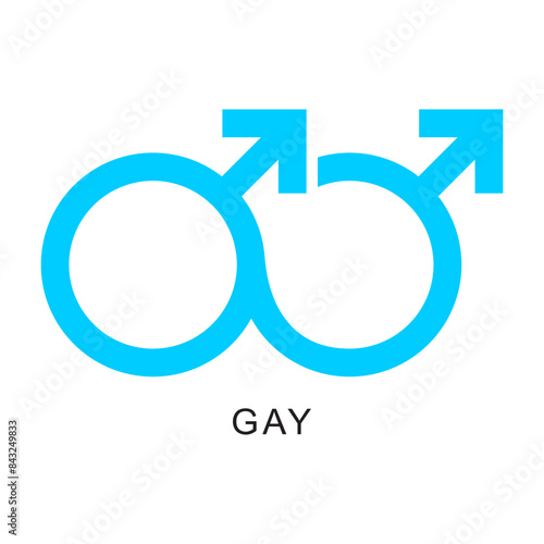Gender symbols on a white background. Sexual orientation signs collection. Vector illustration flat design. Simple thin line icon design. Gender and sexual identity. LGBT symbol. Signify gender. Pride