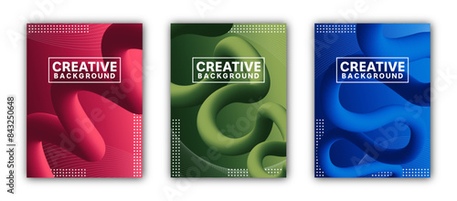 Red, green, and blue fluid wave creative background. Gradient 3d flow shape. Innovation modern background design for cover, poster, landing page, creative project