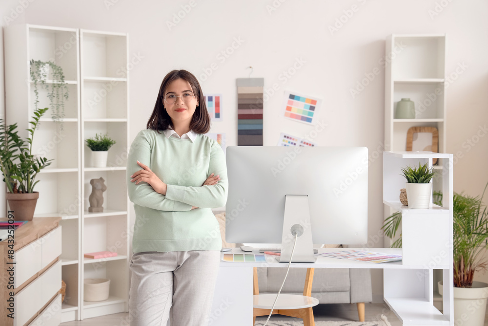 Portrait of beautiful interior designer in office Portrait of beautiful interior designer in office