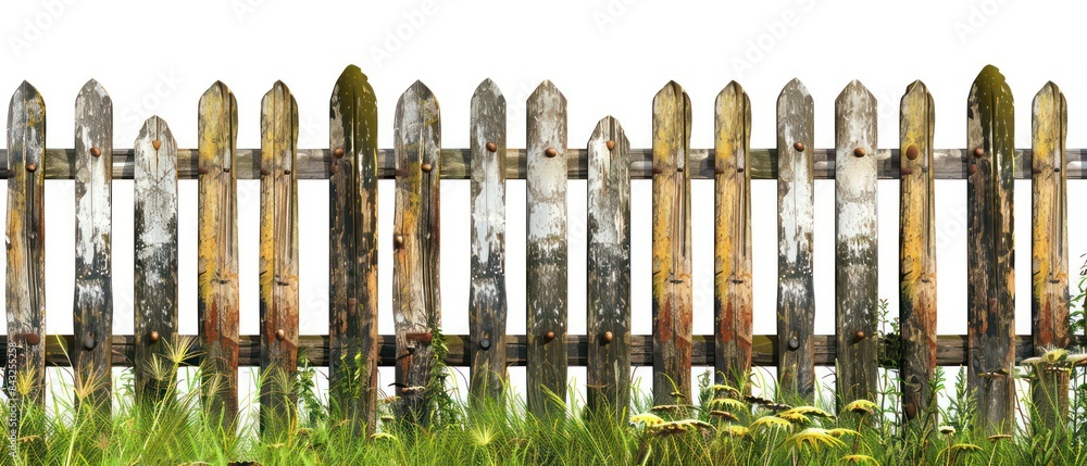 fence stands alone against a white backdrop, highlighting its role as a boundary marker fence stands alone against a white backdrop, highlighting its role as a boundary marker