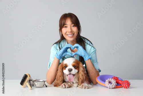 Female Asian veterinarian w...