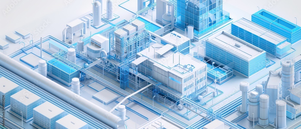 cityscape of urban buildings in blue hues, capturing the essence of technology and futuristic design cityscape of urban buildings in blue hues, capturing the essence of technology and futuristic design