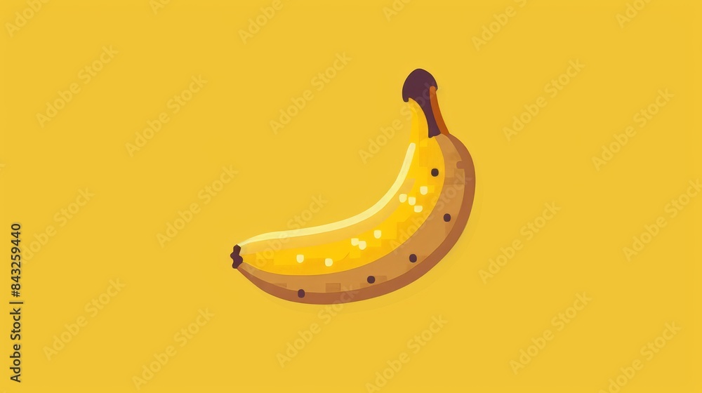 Single banana illustration for digital art or food design Single banana illustration for digital art or food design