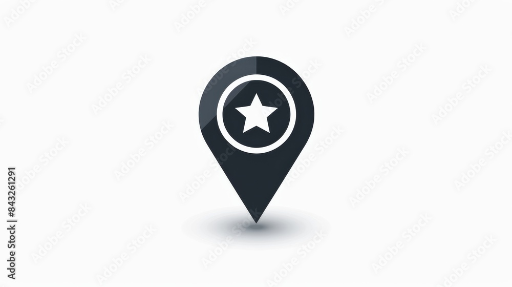 Star Rating Map Pin Icon For Application Design Star Rating Map Pin Icon For Application Design