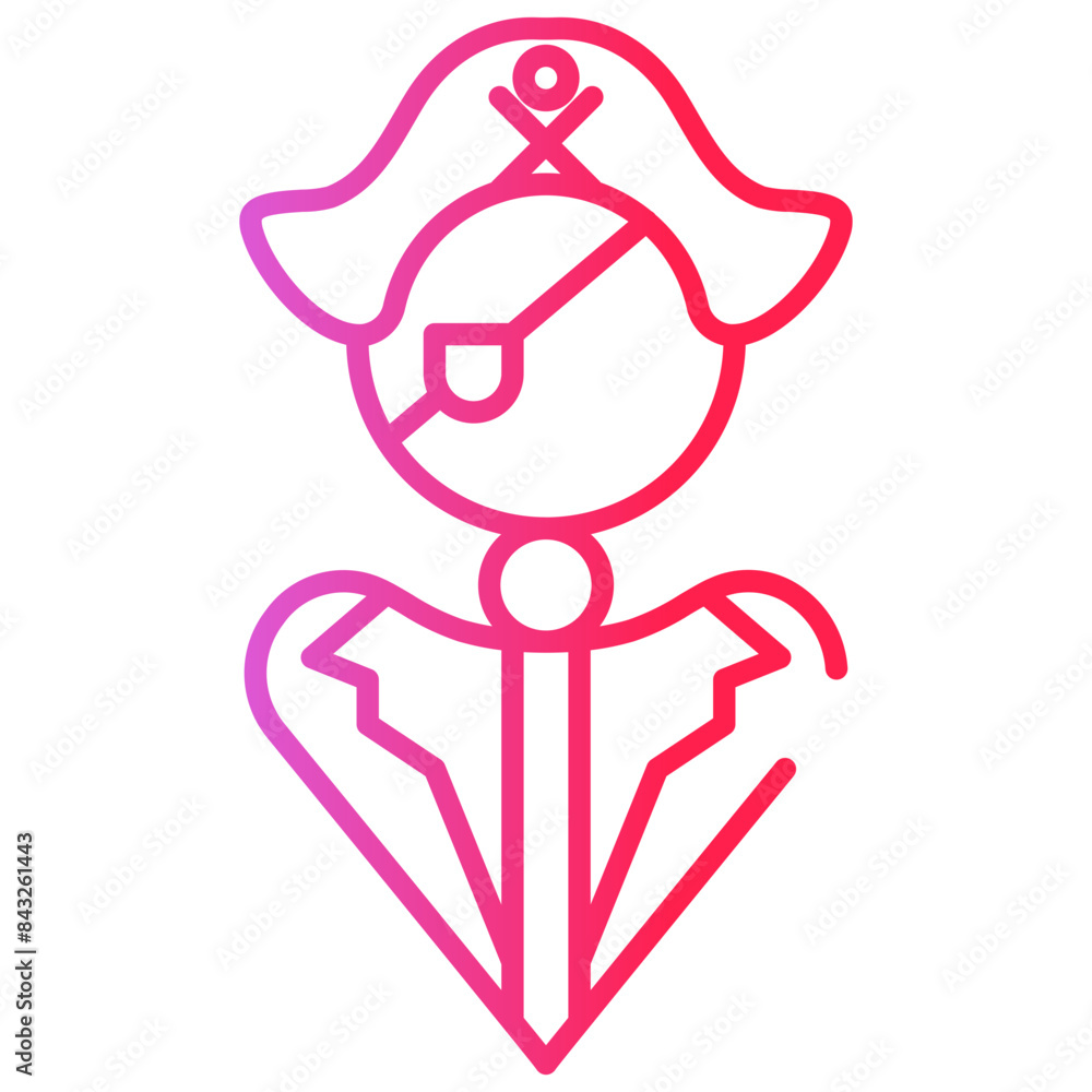 Pirate Avatar Gradient Linear Pirate Avatar Gradient Linear