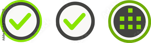 A set of green checkmark icons