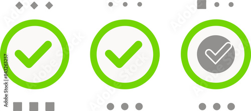 A set of green checkmark icons