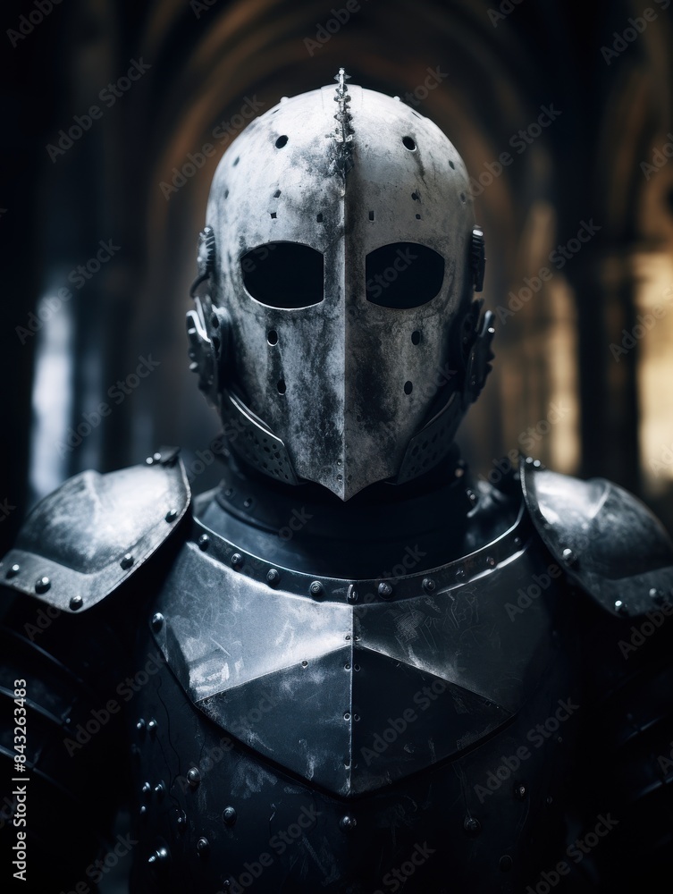 Mysterious medieval knight in armor Mysterious medieval knight in armor
