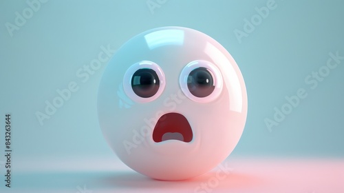 Surprised 3d cartoon character for social media and web design