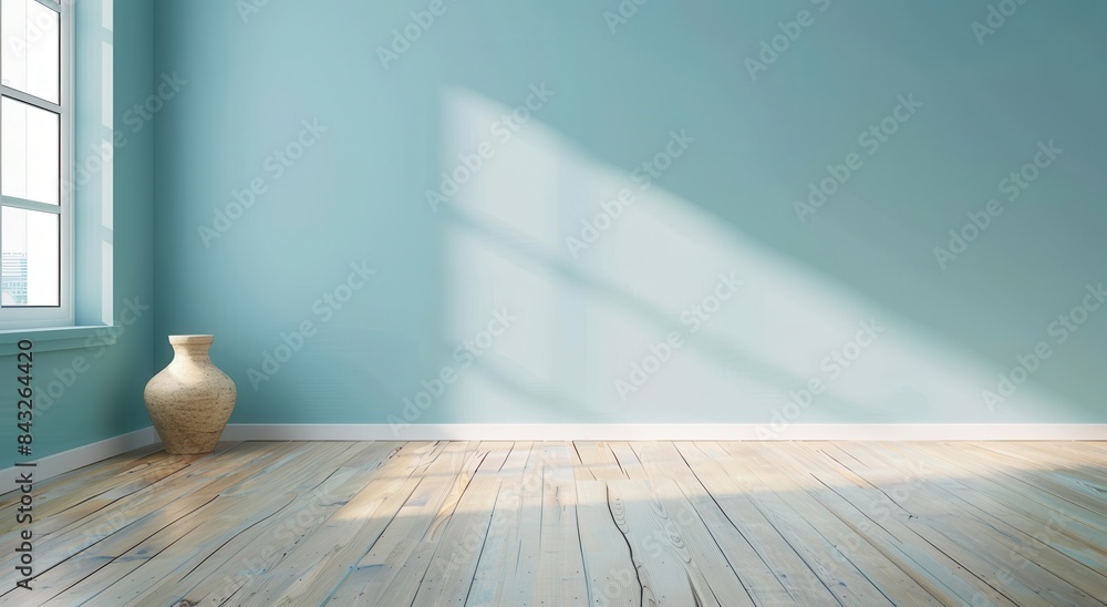 empty room with wooden floor and vase empty room with wooden floor and vase