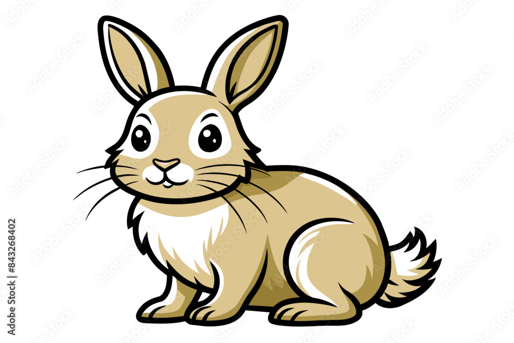 Fototapeta premium cute Rabbit different style vector illustration line art 