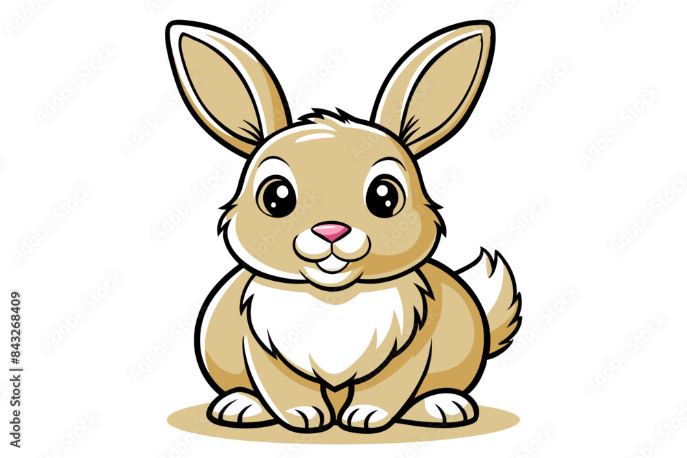 Fototapeta premium cute Rabbit different style vector illustration line art 