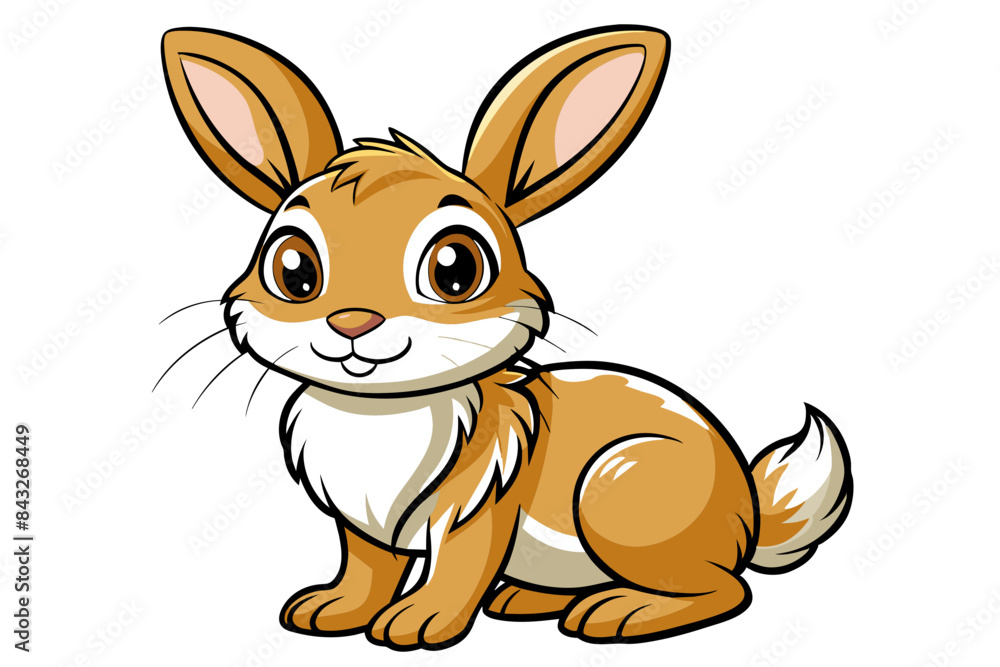 Fototapeta premium cute Rabbit different style vector illustration line art 