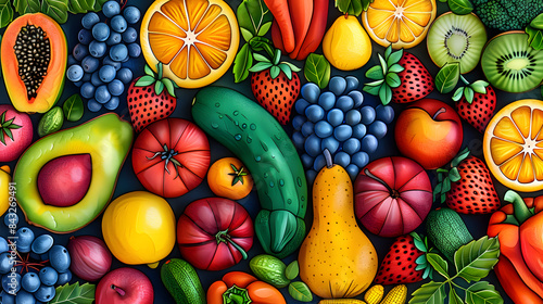 wallpaper or Frame of different exotic fruits on background  Space for text