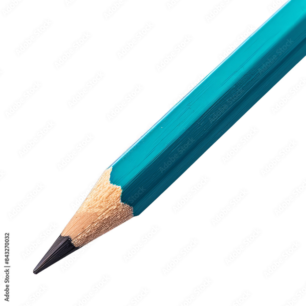 A pencil with a black tip and a blue body A pencil with a black tip and a blue body
