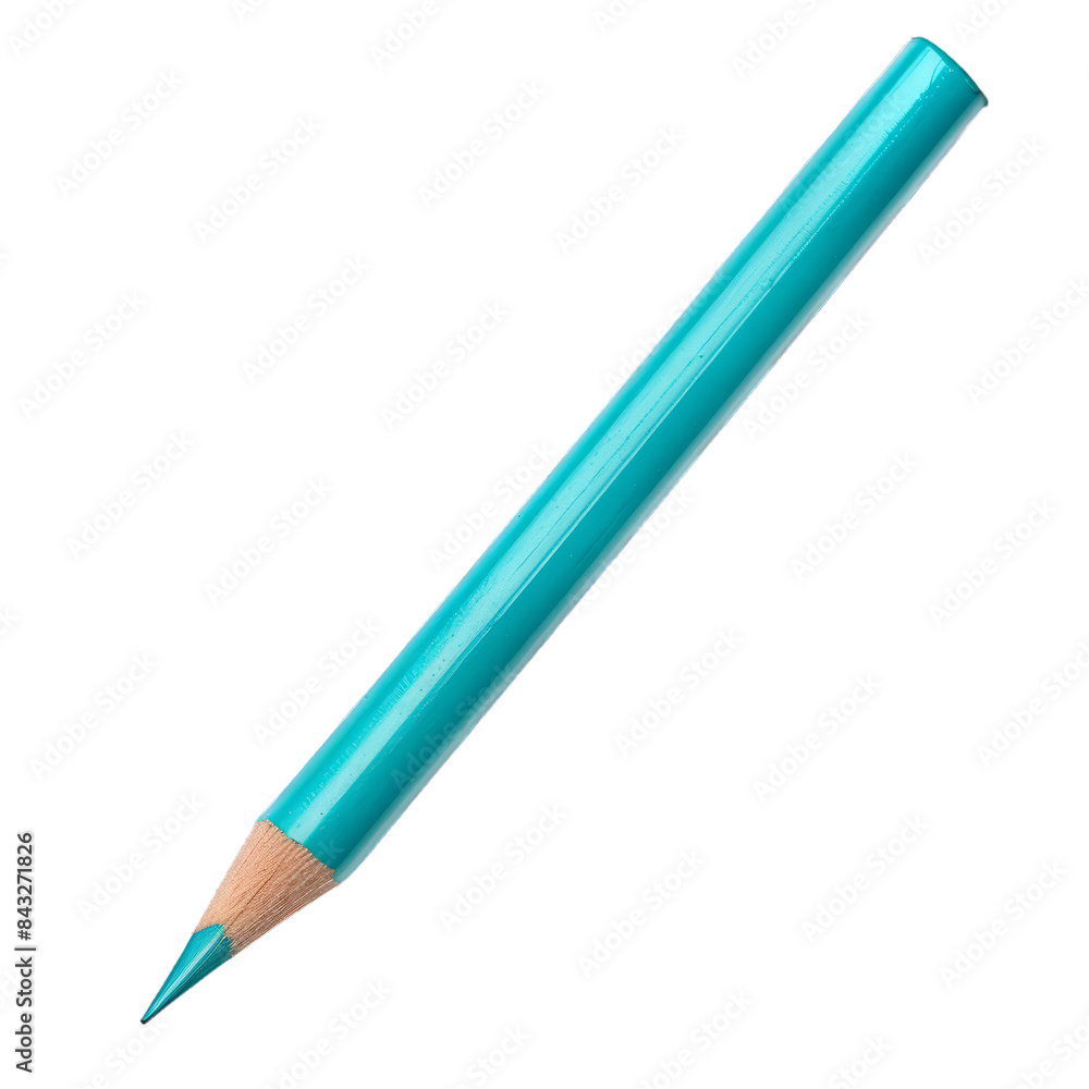 A blue pencil with a green tip A blue pencil with a green tip