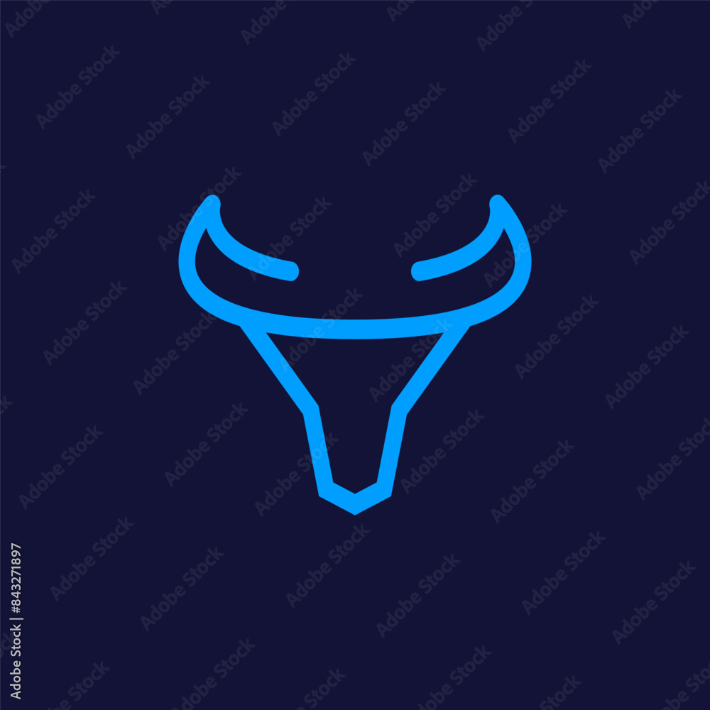 Bull Logo Design vector Monoline Simple Bull Logo Design vector Monoline Simple
