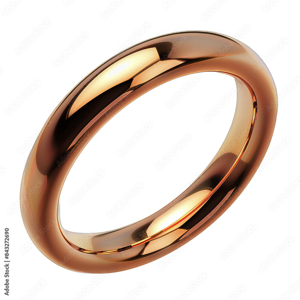 A gold banded ring with a shiny finish A gold banded ring with a shiny finish