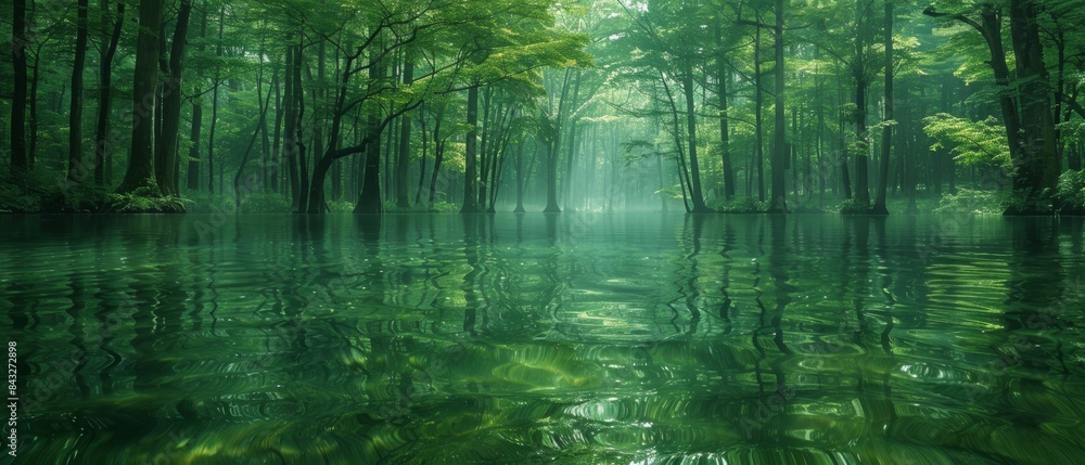 The forest and swamp, where puddles and moss intertwine to create a captivating natural tapestry.