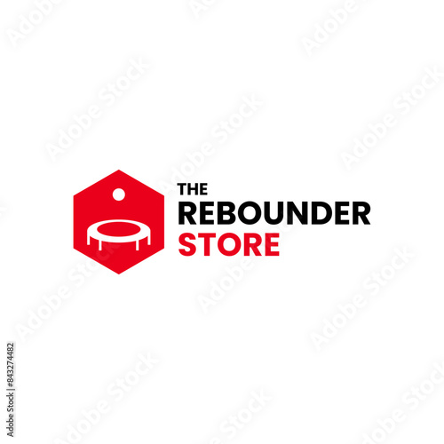 trampoline rebounder logo design vector simple 