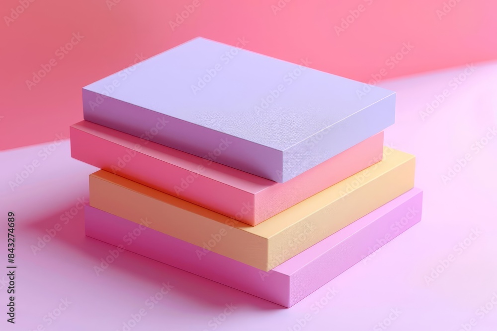 Business cards icon 3d blender pastel color Abstract background with light colour palette Business cards icon 3d blender pastel color Abstract background with light colour palette