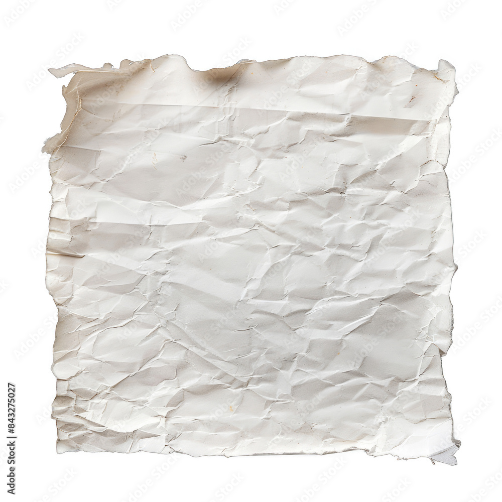 A piece of paper with a lot of wrinkles and creases A piece of paper with a lot of wrinkles and creases