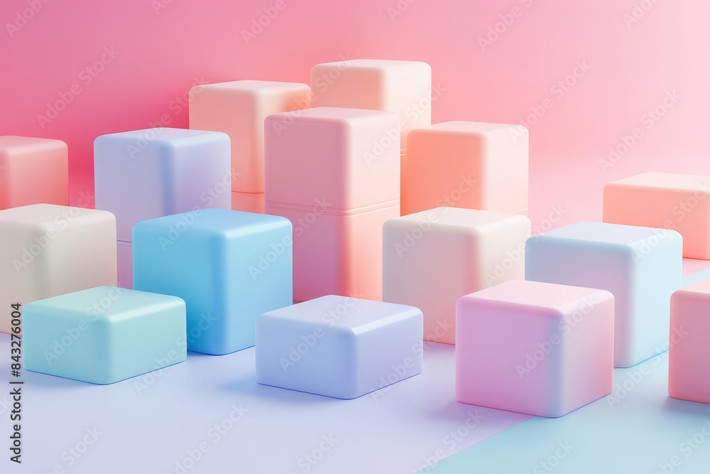 CRM software icon 3d blender pastel color Abstract background with light colour palette CRM software icon 3d blender pastel color Abstract background with light colour palette