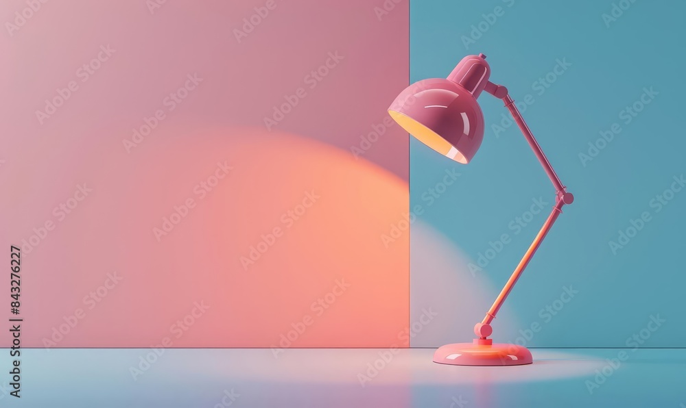 Desk lamp icon 3d blender pastel color Abstract background with light colour palette Desk lamp icon 3d blender pastel color Abstract background with light colour palette