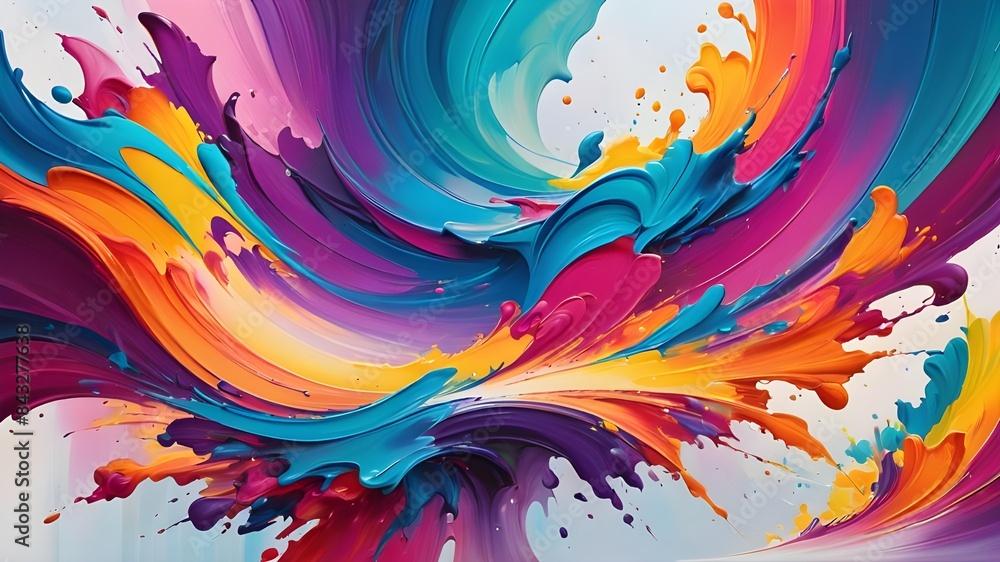 Obraz premium Abstract painting with vibrant colors . Fantasy concept , Illustration painting.