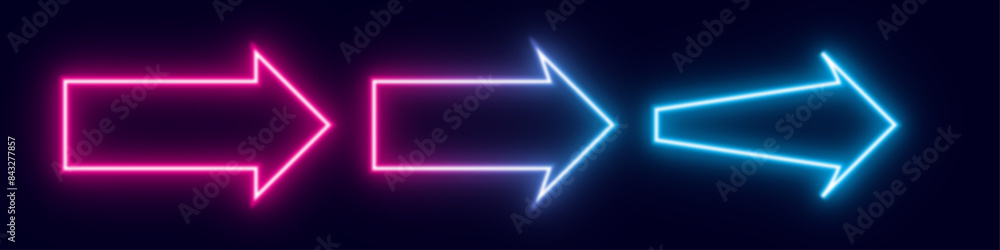 neon arrow icon with blue and violet bright light on dark background. three ( 3 ) arrows sign vector for element of ilustration design neon arrow icon with blue and violet bright light on dark background. three ( 3 ) arrows sign vector for element of ilustration design