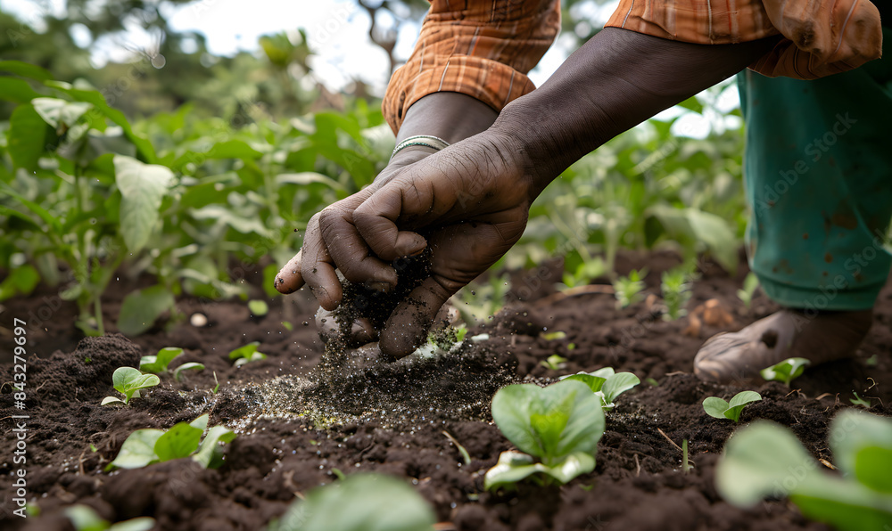 Rice, grains, and vegetables grown by farmers in the fields Rice, grains, and vegetables grown by farmers in the fields