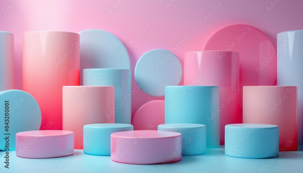Highlighters icon 3d blender pastel color Abstract background with light colour palette Highlighters icon 3d blender pastel color Abstract background with light colour palette