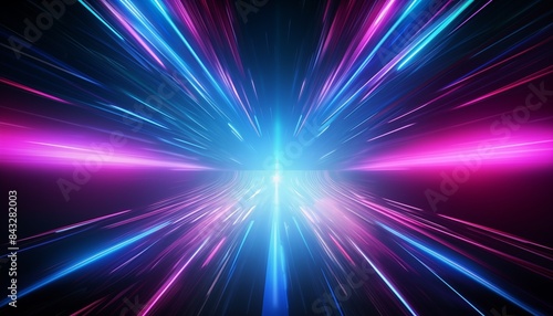 abstract background with neon light rays