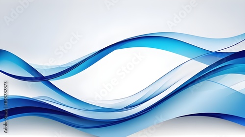 Blue abstract wave background with white background.