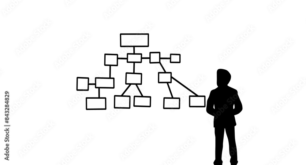 planning many business plans, black and white line art illustration planning many business plans, black and white line art illustration