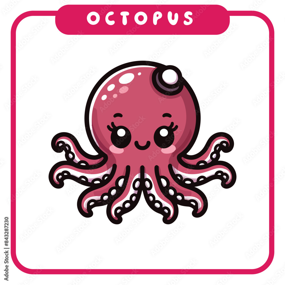 Cute octopus, coloring book Cute octopus, coloring book