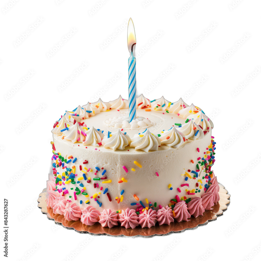 A cake with a lit candle on top A cake with a lit candle on top