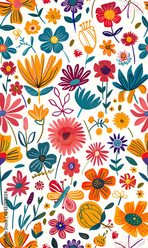 Wallpaper Mural Seamless pattern of flower. Torontodigital.ca