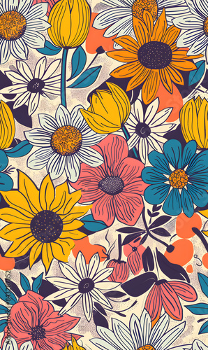 Seamless pattern of flower.