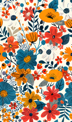 Seamless pattern of flower.