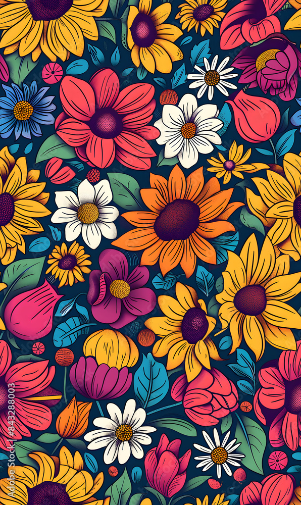 Seamless pattern of flower. Seamless pattern of flower.
