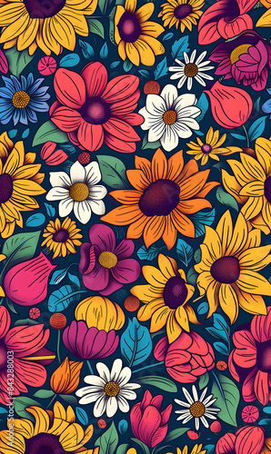 Seamless pattern of flower.