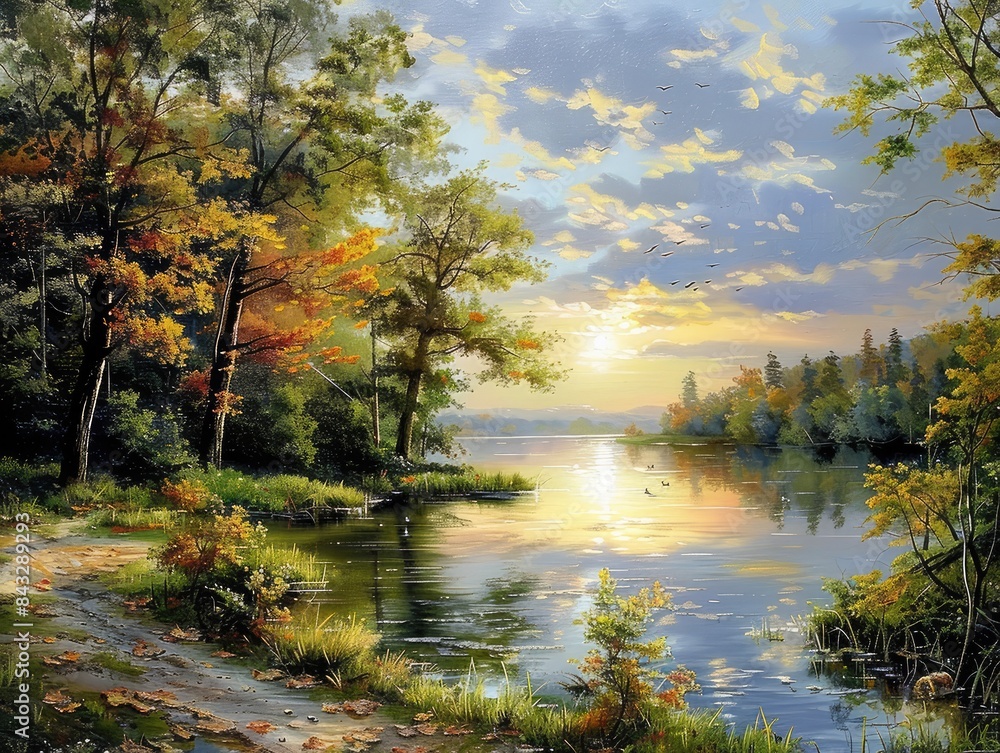 Majestic Mountain Landscape Painting Majestic Mountain Landscape Painting