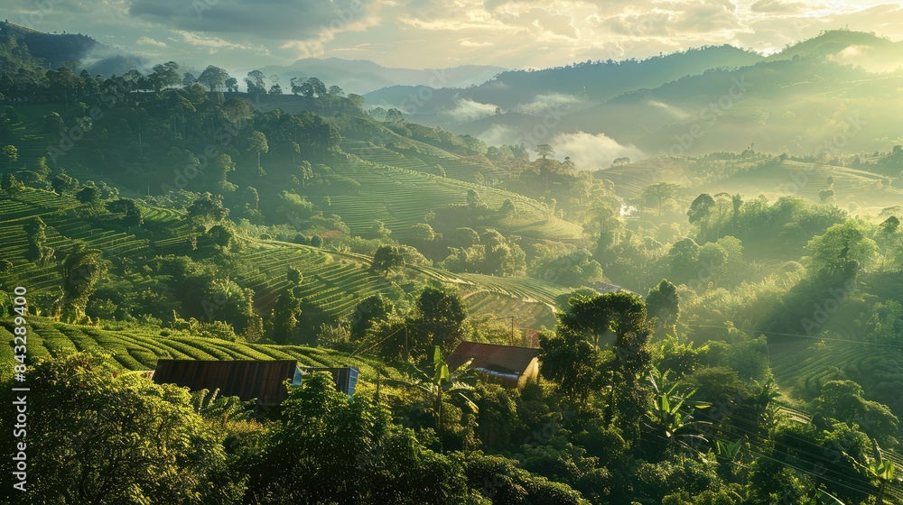 Fototapeta premium Majestic Mountain Landscape Painting