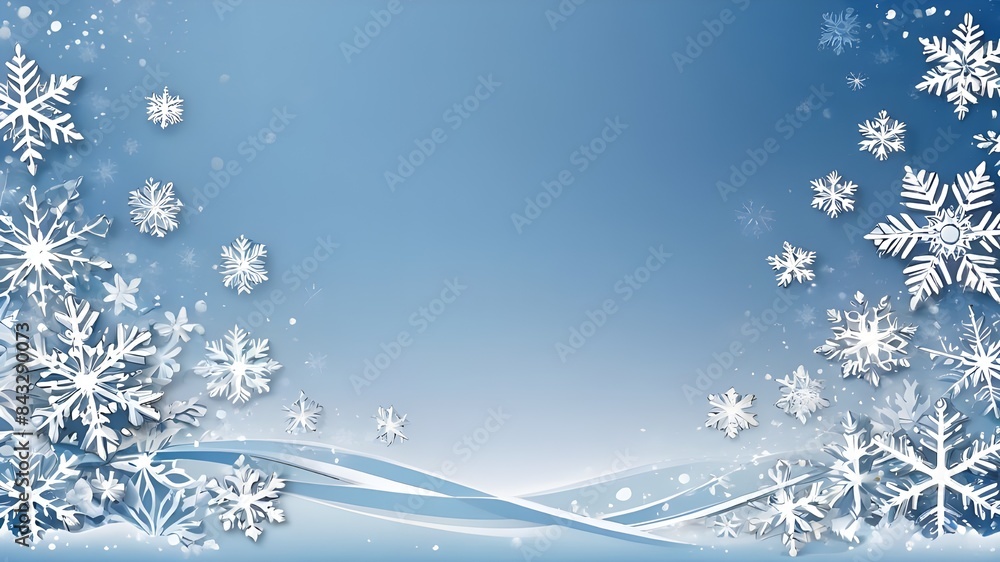 Decorative winter border with snowflakes Decorative winter border with snowflakes
